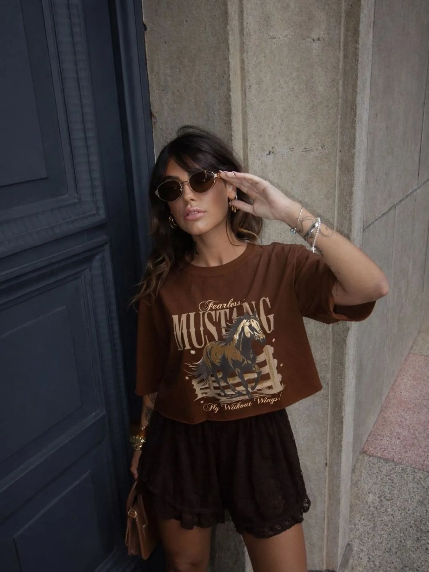 T-shirt Cropped Mustang