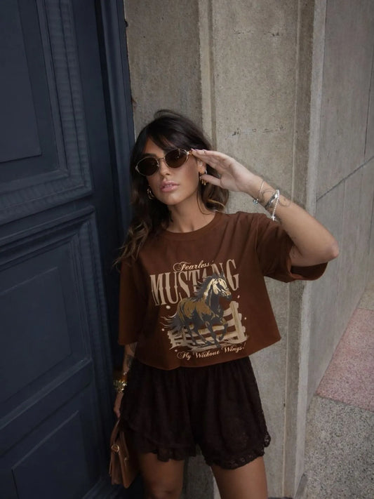T-shirt Cropped Mustang